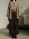 INTO THE EAST 25 Autumn/Winter Dark Moss Green V-Neck Corduroy Vest/Tapered Casual Pants ITE-E1DGAW040GR20PT-LV (E1DGAW032GR20VE)